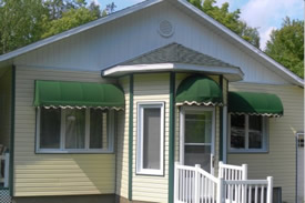 Dome and extended-dome awnings